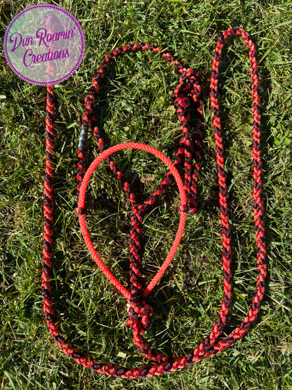 Mule Tape Halter with Lariat Rope Noseband