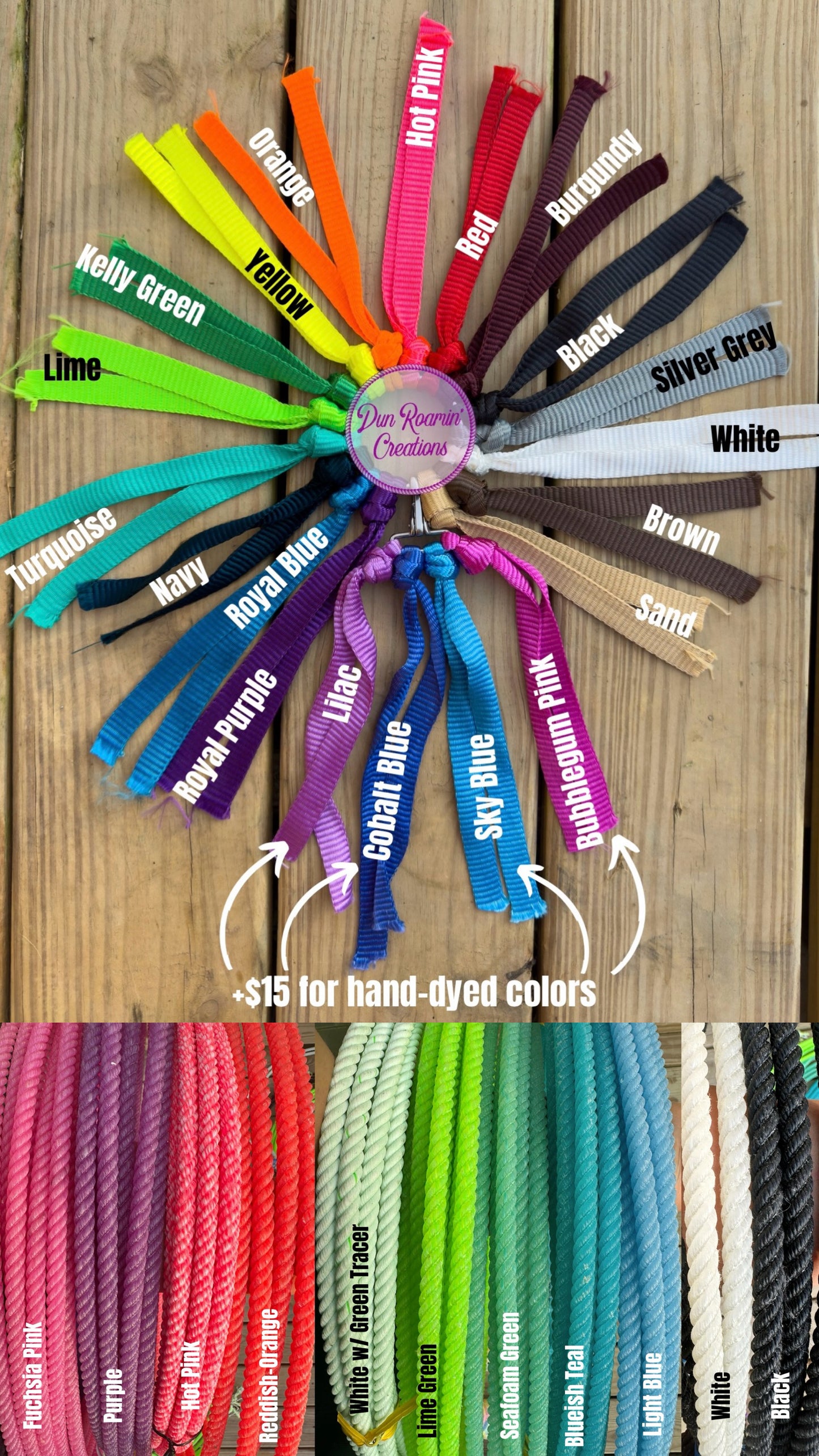 *CUSTOM ORDER* Lariat Rope Nose Tie Down with Strap